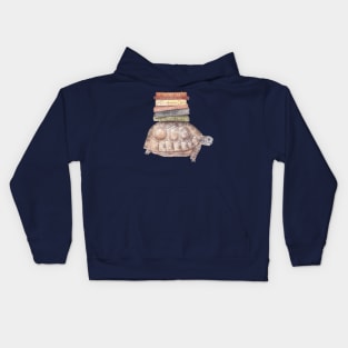 Bookworm Turtle Tortoise Cute Book Animal Watercolor Kids Hoodie